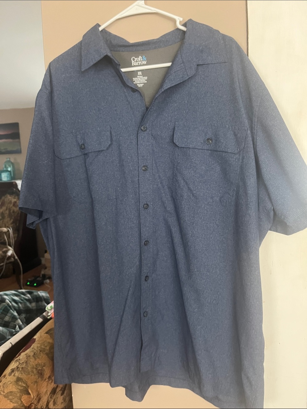 croft & barrow Short-Sleeve Button-Down Shirt in Blue